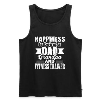 Fitness Trainer Dad Grandpa - Men's Premium Organic Tank Top - black - Front - Michal (187cm)