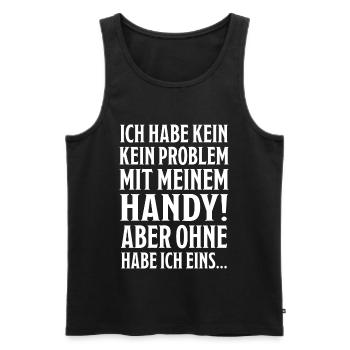 Handy Sucht Smartphone handysüchtig Geschenk - Männer Premium Bio Tank Top - Schwarz - Vorne - AI Model Male 178 light (178cm)