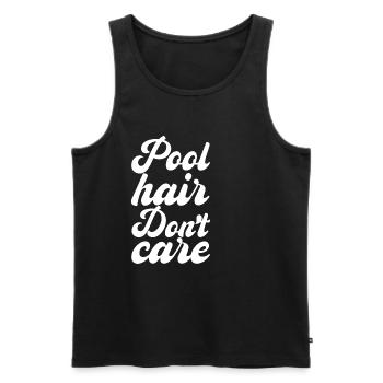 Les cheveux de la piscine ne s’en soucient pas - Débardeur bio Premium Homme - noir - Devant - Michal (187cm)