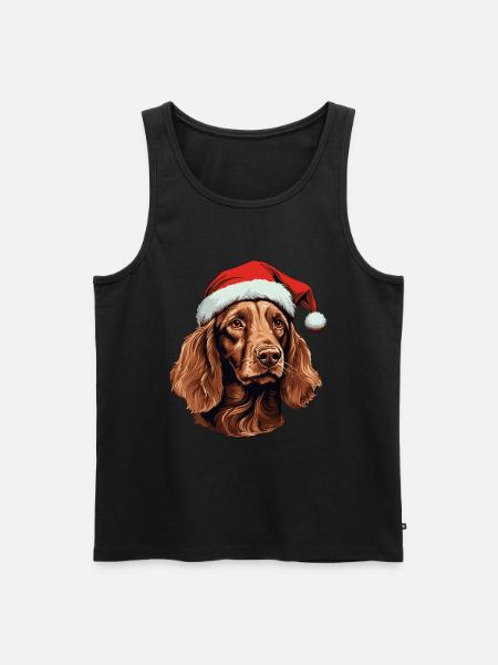 Irish Setter Dog Christmas Head - Men's Premium Organic Tank Top - black
