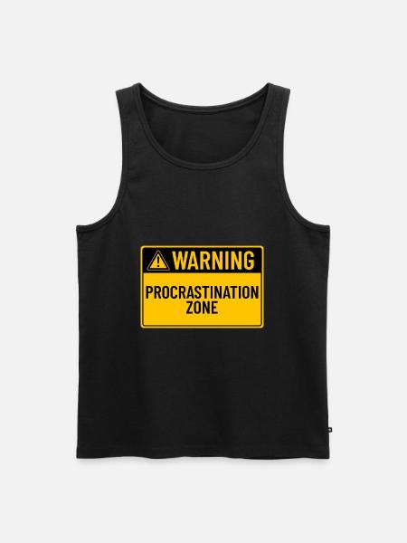 Warning: Procrastination Zone - Men's Premium Organic Tank Top - black