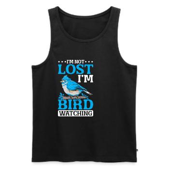 I'm Not Lost I'm Bird Watching 3 - Männer Premium Bio Tank Top - Schwarz - Vorne - AI Model Male 178 light (178cm)