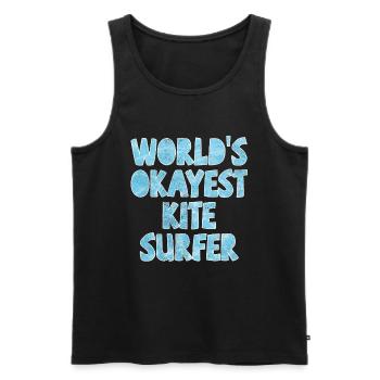 Le plus acceptable du monde Kite Surfer Bleu clair - Débardeur bio Premium Homme - noir - Devant - Michal (187cm)