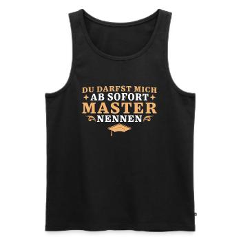 Darfst mich Master nennen Bestandene Masterprüfung - Männer Premium Bio Tank Top - Schwarz - Vorne - Michal (187cm)