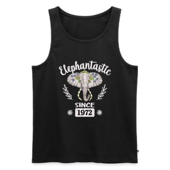elephantastic since 1972 - Men's Premium Organic Tank Top - black - Front - AI Model Male 178 light (178cm)