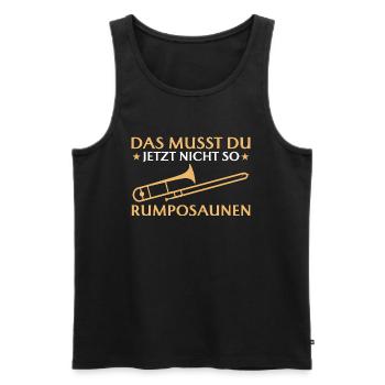 Blasinstrument Musikverein Posaunist - Männer Premium Bio Tank Top - Schwarz - Vorne - Michal (187cm)