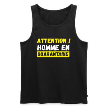 Homme 40 ans Anniversaire quarantaine - Débardeur bio Premium Homme - noir - Devant - Michal (187cm)