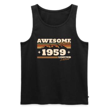 Jahrgang 1959 geboren Vintage Geburtstag Berge - Männer Premium Bio Tank Top - Schwarz - Vorne - Michal (187cm)