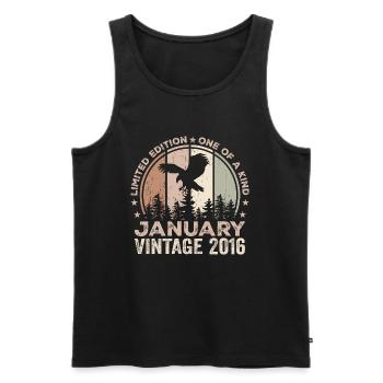 Unvergleichlich seit Januar 2016 8 Jubiläum - Männer Premium Bio Tank Top - Schwarz - Vorne - Michal (187cm)