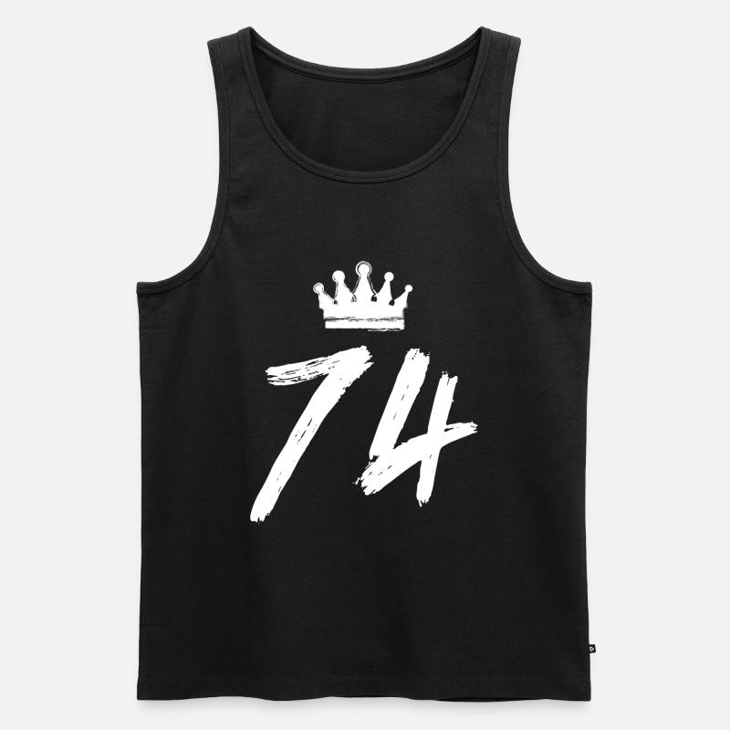 74 Zahl Krone - Männer Premium Bio Tank Top - Schwarz