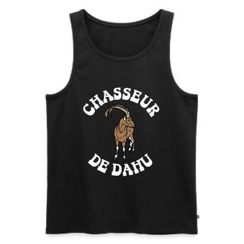 chasseur de dahu - Débardeur bio Premium Homme - noir - Devant - Michal (187cm)