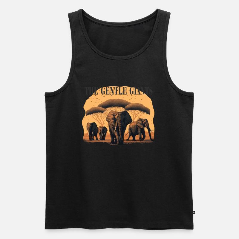 Elefantenherde Gentle Giants Geschenk - Männer Premium Bio Tank Top - Schwarz