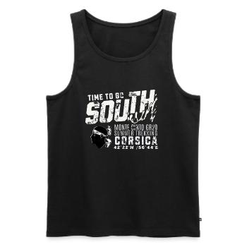 Time to go South Corsica GR20 Monte Cinto - Men's Premium Organic Tank Top - black - Front - Michal (187cm)