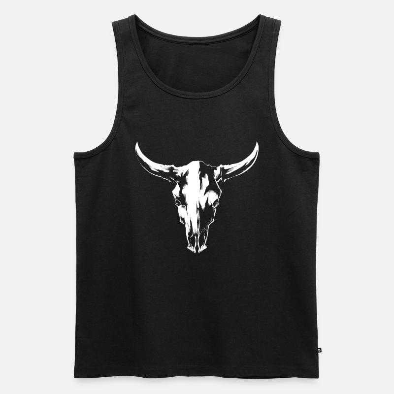 Stier Kopf - Männer Premium Bio Tank Top - Schwarz