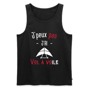 j'peux pas j'ai vol à voile - Débardeur bio Premium Homme - noir - Devant - AI Model Male 178 light (178cm)