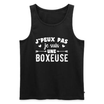 Ich kann nicht, ich bin Boxer - Männer Premium Bio Tank Top - Schwarz - Vorne - Michal (187cm)