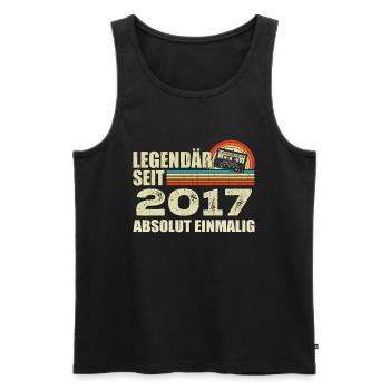 Legendary since 2017 - absolutely unique - Men's Premium Organic Tank Top - black - Front - Michal (187cm)