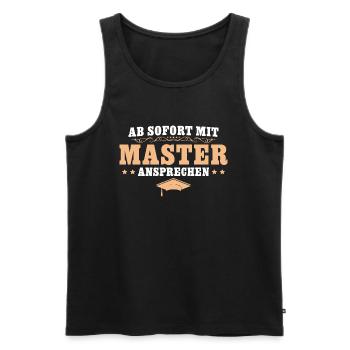 Mit Master ansprechen Bestandene Masterprüfung - Männer Premium Bio Tank Top - Schwarz - Vorne - Michal (187cm)