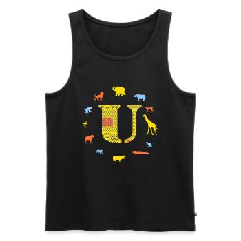 africa u - Men's Premium Organic Tank Top - black - Front - Michal (187cm)