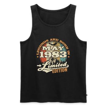 legend born in 1983 - 40 years old - Men's Premium Organic Tank Top - black - Front - Michal (187cm)