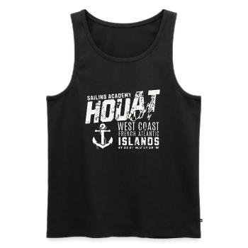 Ile d Houat sailing Academy - Men's Premium Organic Tank Top - black - Front - AI Model Male 178 light (178cm)