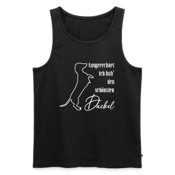 Ich hab den schönsten Dackel. Dackelsilhouette - Männer Premium Bio Tank Top - Schwarz - Vorne - Michal (187cm)