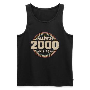 Tolles Geschenk zum Geburtstag 2000 seit März 2000 - Männer Premium Bio Tank Top - Schwarz - Vorne - Michal (187cm)