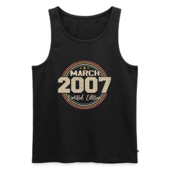 Awesome Since March 2007 Birthday 2007 Gift - Men's Premium Organic Tank Top - black - Front - AI Model Male 178 light (178cm)