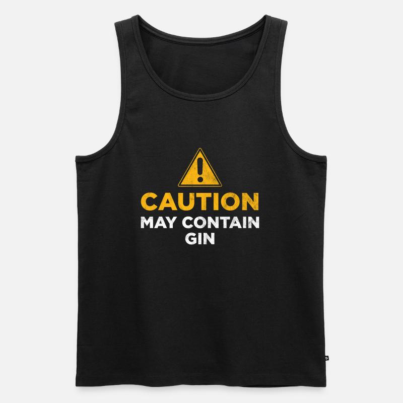 Kann Gin enthalten - Männer Premium Bio Tank Top - Schwarz
