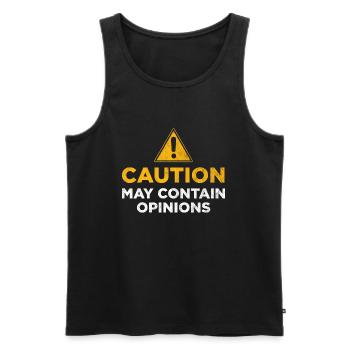 La prudence peut contenir des opinions - Débardeur bio Premium Homme - noir - Devant - Michal (187cm)
