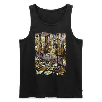Wald Abstrakt - Männer Premium Bio Tank Top - Schwarz - Vorne - Michal (187cm)