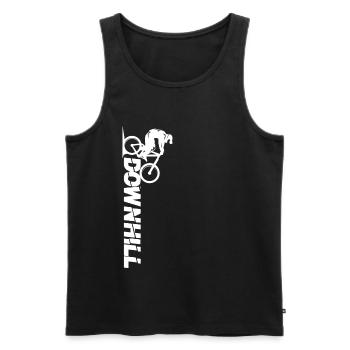 DOWNHILL MTB Bike Geschenkidee - Männer Premium Bio Tank Top - Schwarz - Vorne - Michal (187cm)