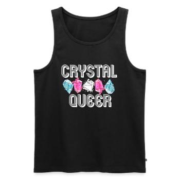 Crystal Queer Trans Pride Rainbow Crystals - Men's Premium Organic Tank Top - black - Front - AI Model Male 178 light (178cm)