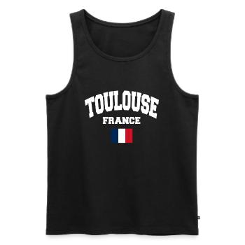 Toulouse - Männer Premium Bio Tank Top - Schwarz - Vorne - Michal (187cm)