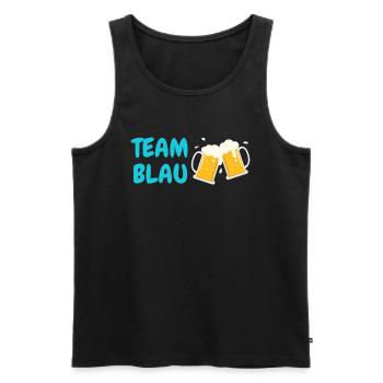 Team Blau - Männer Premium Bio Tank Top - Schwarz - Vorne - Michal (187cm)