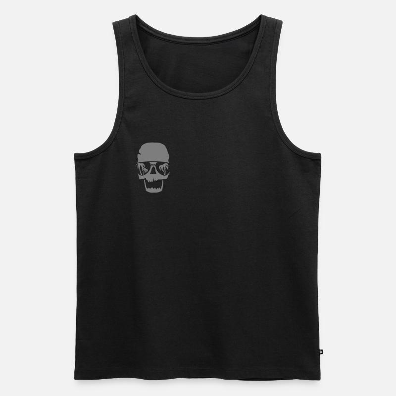 Palm spring skull - Männer Premium Bio Tank Top - Schwarz