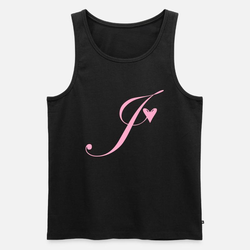 Monogramm J Herz Ranke - Männer Premium Bio Tank Top - Schwarz