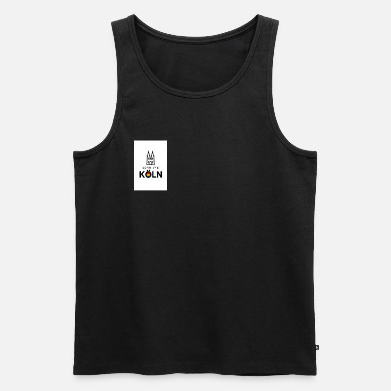 Köln Kompass 50°N 7°E Skyline - Männer Premium Bio Tank Top - Schwarz