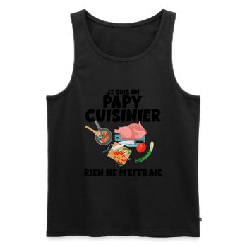Papy Cuisinier et Courageux Humour Homme - Débardeur bio Premium Homme - noir - Devant - Michal (187cm)