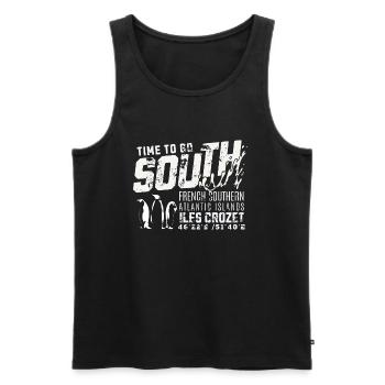 Crozet-Inseln Zeit, in den Süden zu fahren - Männer Premium Bio Tank Top - Schwarz - Vorne - AI Model Male 178 light (178cm)