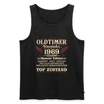 Oldtimer Baujahr 1969 Jahrgang Geburtstag Geschenk - Männer Premium Bio Tank Top - Schwarz - Vorne - Michal (187cm)