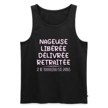 Nageuse célèbre sa retraite avec humour cadeau - Débardeur bio Premium Homme - noir - Devant - Michal (187cm)