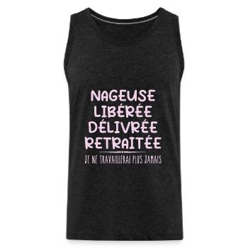 Schwimmer feiert Ruhestand mit Humorgeschenk - Männer Premium Bio Tank Top - Anthrazit - Vorne - Alexander (188cm)