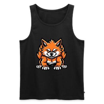 Pomeranian Dog Muscles Bodybuilding - Men's Premium Organic Tank Top - black - Front - Michal (187cm)