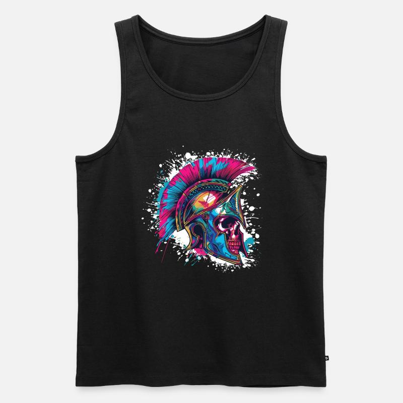 Spartan Skull Gladiator - Men's Premium Organic Tank Top - black