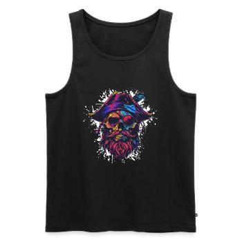 Pirate Skull - Men's Premium Organic Tank Top - black - Front - AI Model Male 178 light (178cm)
