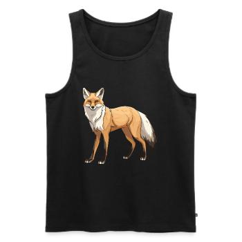 Fox Animal - Men's Premium Organic Tank Top - black - Front - AI Model Male 178 light (178cm)