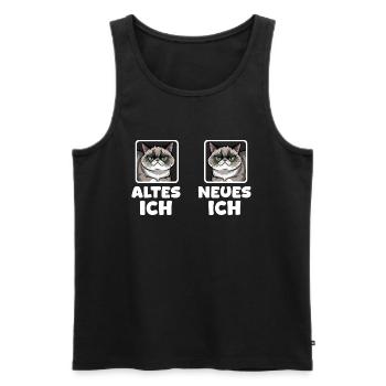 Grummeliger Kater Mürrische Katze - Männer Premium Bio Tank Top - Schwarz - Vorne - Michal (187cm)