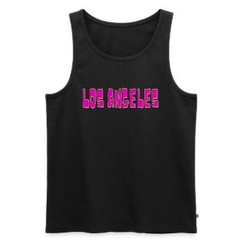 Los Angeles - Mannen Premium Bio Tanktop - zwart - Voor - AI Model Male 178 light (178cm)