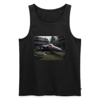 Der vergessene Krieger - Männer Premium Bio Tank Top - Schwarz - Vorne - AI Model Male 178 light (178cm)
